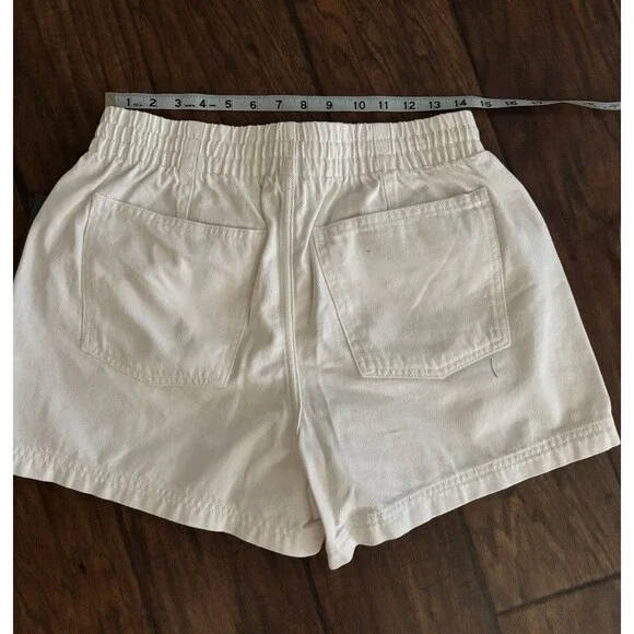 Universal Thread Women's White Utility Shorts 100% Cotton High Rise Drawstring M - Picture 2 of 5